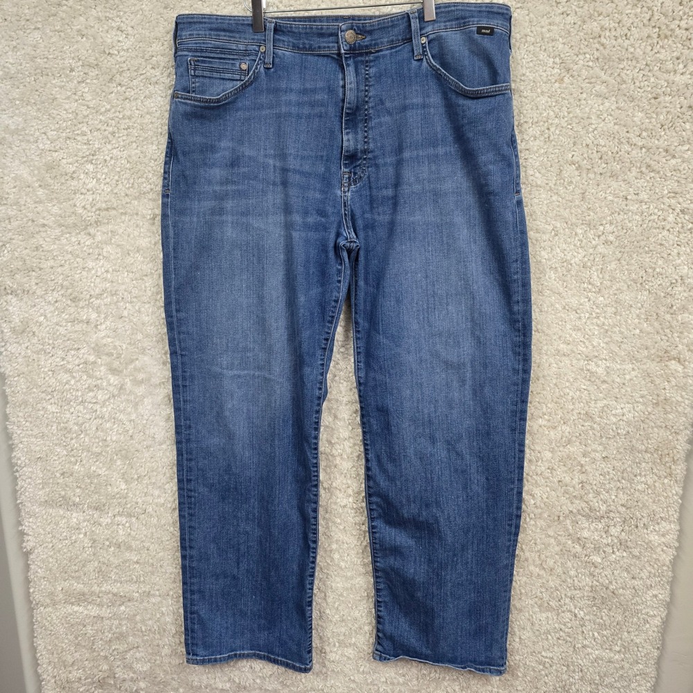 Mavi Max Jeans Men's 38x32 Blue Relaxed Wide‎ Leg Stretch Medium Wash Denim